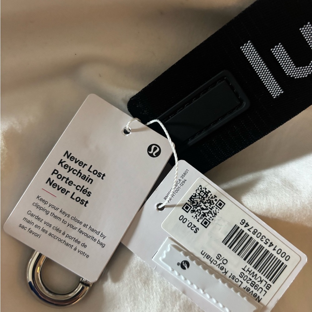 Lululemon Black and White Keychain